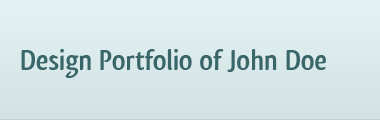 Design Portfolio of Jon Doe